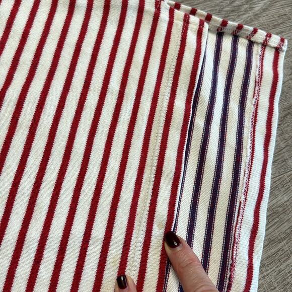 SIR Red White Striped High Low Mock Neck Tunic Sweater Women’s - Picture 6 of 10